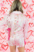 Mixed Floral Print Satin Long Sleeve Pajama Set