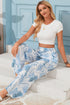 Mixed Floral Print Smocked Waist Wide Leg Pants