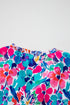 Mixed Floral Print Tie Split Neck Short Sleeve Dress