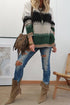 Mixed Geometric Pattern Relaxed Fit Knit Sweater