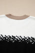 Mixed Geometric Pattern Relaxed Fit Knit Sweater