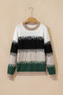Mixed Geometric Pattern Relaxed Fit Knit Sweater