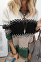 Mixed Geometric Pattern Relaxed Fit Knit Sweater