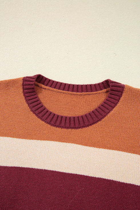 Mixed Geometric Print Crew Neck Sweater