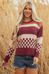 Mixed Geometric Print Crew Neck Sweater