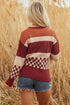 Mixed Geometric Print Crew Neck Sweater