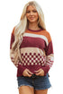 Mixed Geometric Print Crew Neck Sweater