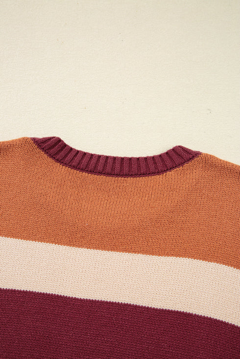 Mixed Geometric Print Crew Neck Sweater