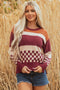 Mixed Geometric Print Crew Neck Sweater