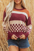 Mixed Geometric Print Crew Neck Sweater