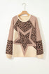 Mixed Media Animal Print Star Patchwork Waffle Top