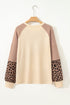 Mixed Media Animal Print Star Patchwork Waffle Top