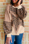 Mixed Media Animal Print Star Patchwork Waffle Top