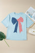 Mixed Media Bow Patchwork Graphic Tee