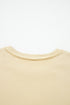 Mixed Media Floral Applique Raw Edge Pullover Sweatshirt
