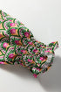 Mixed Media Geometric Print Sleeve Smocked Cuff Top