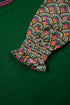 Mixed Media Geometric Print Sleeve Smocked Cuff Top