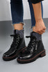 Mixed Media Knit Detail Lace Up Ankle Boots
