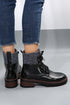 Mixed Media Knit Detail Lace Up Ankle Boots