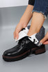 Mixed Media Knit Detail Lace Up Ankle Boots