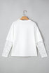 Mixed Media Lace Sleeve Relaxed Fit Top