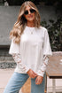 Mixed Media Lace Sleeve Relaxed Fit Top