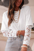 Mixed Media Lace Sleeve Relaxed Fit Top