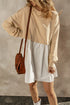 Mixed Media Long Sleeve Babydoll Sweatshirt Dress