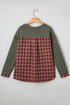 Mixed Media Plaid Detail Layered Look Sweatshirt