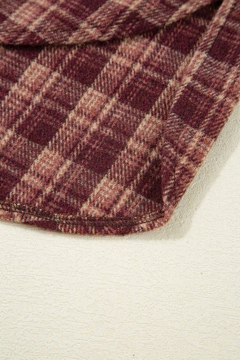 Mixed Media Plaid Detail Layered Look Sweatshirt
