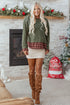 Mixed Media Plaid Detail Layered Look Sweatshirt