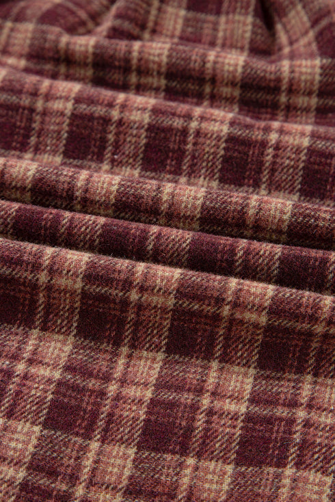Mixed Media Plaid Detail Layered Look Sweatshirt