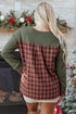 Mixed Media Plaid Detail Layered Look Sweatshirt