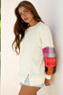 Mixed Media Plaid Exposed Seam Patchwork Top