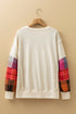 Mixed Media Plaid Exposed Seam Patchwork Top