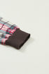 Mixed Media Quilted Body With Plaid Sleeve Pullover