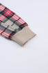 Mixed Media Quilted Body With Plaid Sleeve Pullover