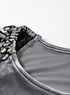 Mixed Media Velvet And Animal Print Lantern Sleeve Blouse