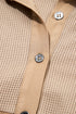 Mixed Media Waffle Knit Button Down Shirt