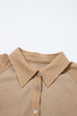 Mixed Media Waffle Knit Button Down Shirt