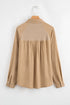 Mixed Media Waffle Knit Button Down Shirt
