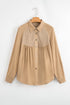 Mixed Media Waffle Knit Button Down Shirt