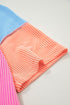 Mixed Panel Corded Texture Twisted Front Tee