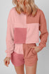 Mixed Panel Patchwork Long Sleeve Short Set