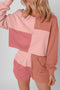 Mixed Panel Patchwork Long Sleeve Short Set