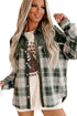 Mixed Patchwork Snap Button Casual Plaid Shacket