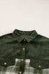 Mixed Patchwork Snap Button Casual Plaid Shacket