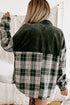 Mixed Patchwork Snap Button Casual Plaid Shacket