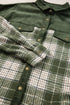 Mixed Patchwork Snap Button Casual Plaid Shacket