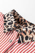 Mixed Pattern Button Front Long Sleeve Shirt
